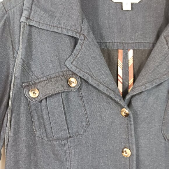 CAbi,  Lightweight, Dark Chambray Jacket Size Medium, Button Front, Long sleeve - Picture 7 of 16